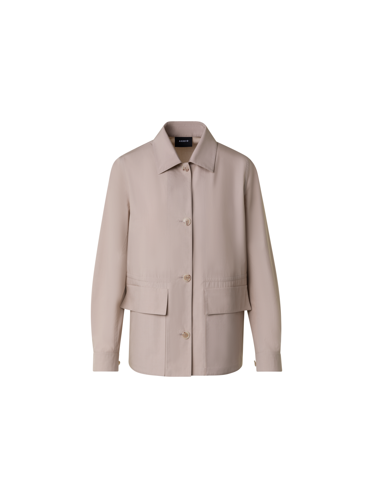 Designer Cotton Poplin Oversize Shirt Jacket - beige