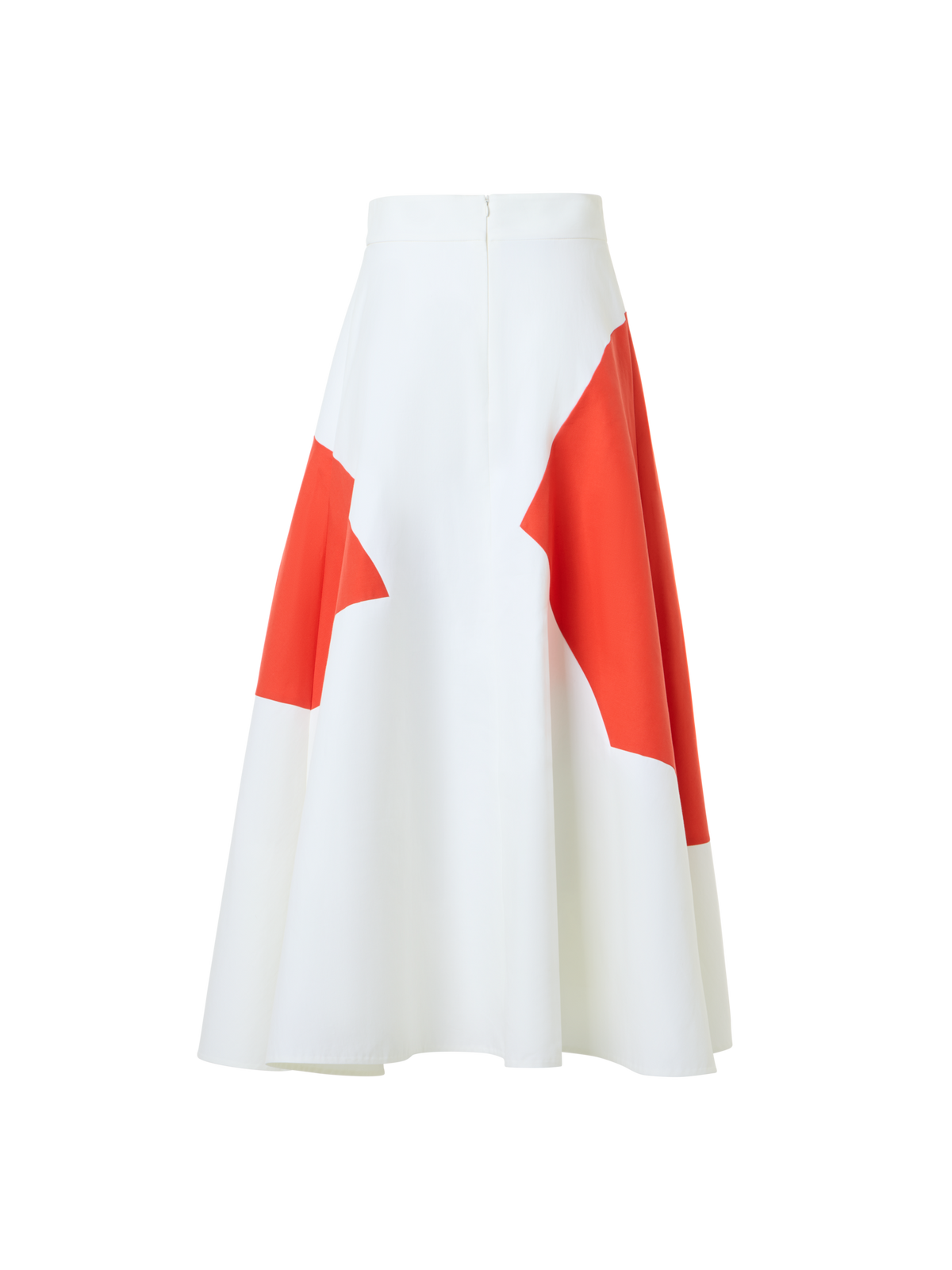 Designer Flared Midi Skirt with Polygon Patchwork - multicolor