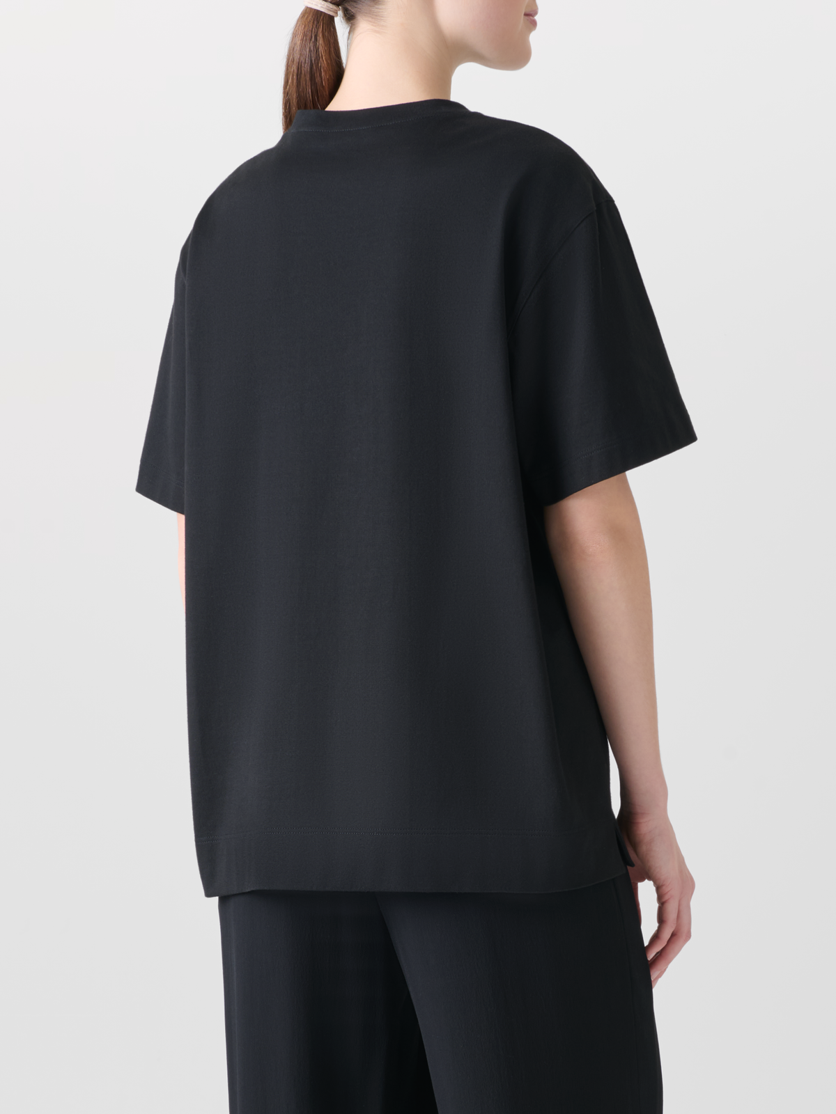 Designer Relaxed Oversize T-Shirt in Cotton Jersey - black - neutral #editorial