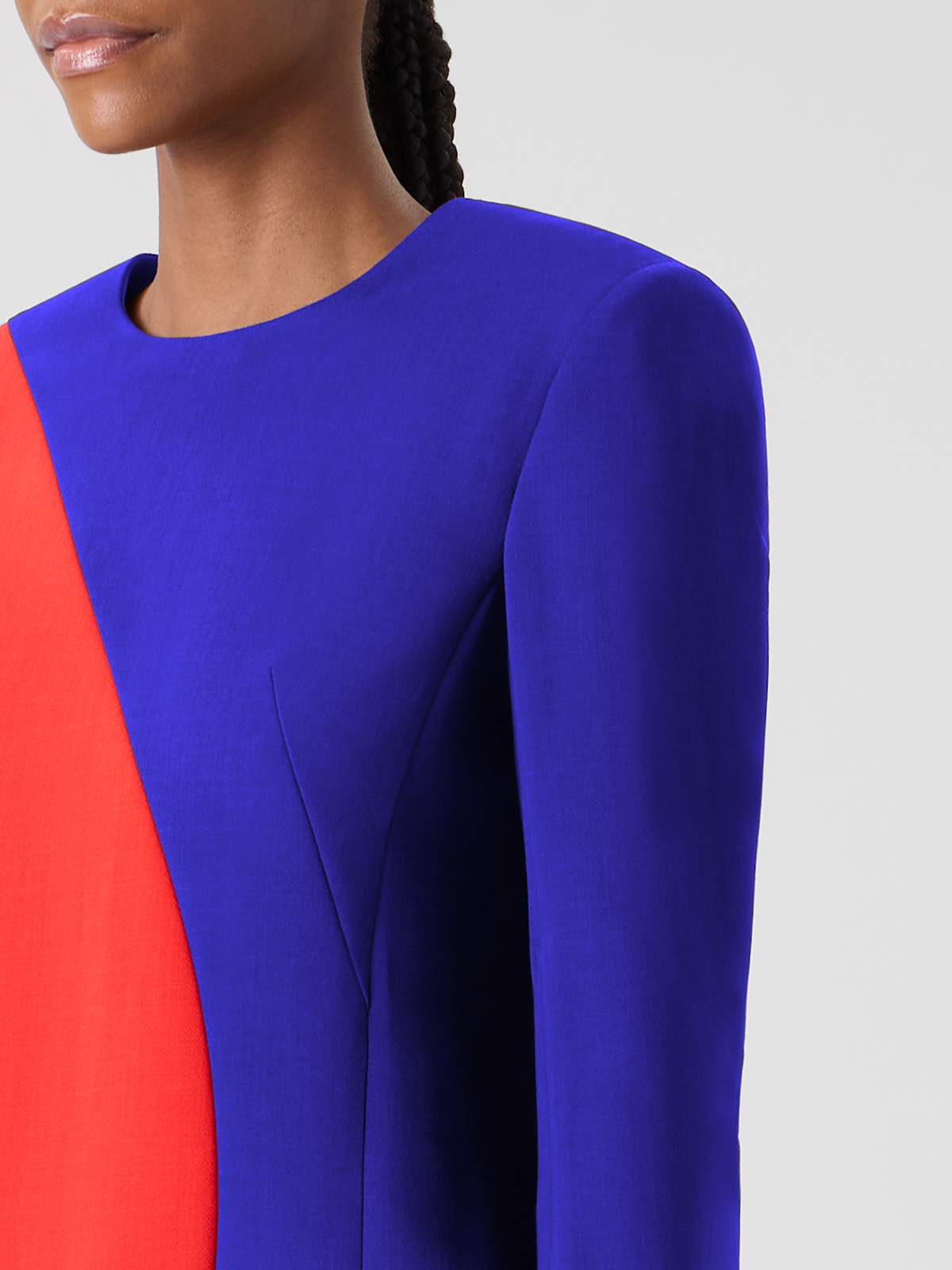 Designer Sheath Dress with Vortex Patchwork - multicolor #editorial
