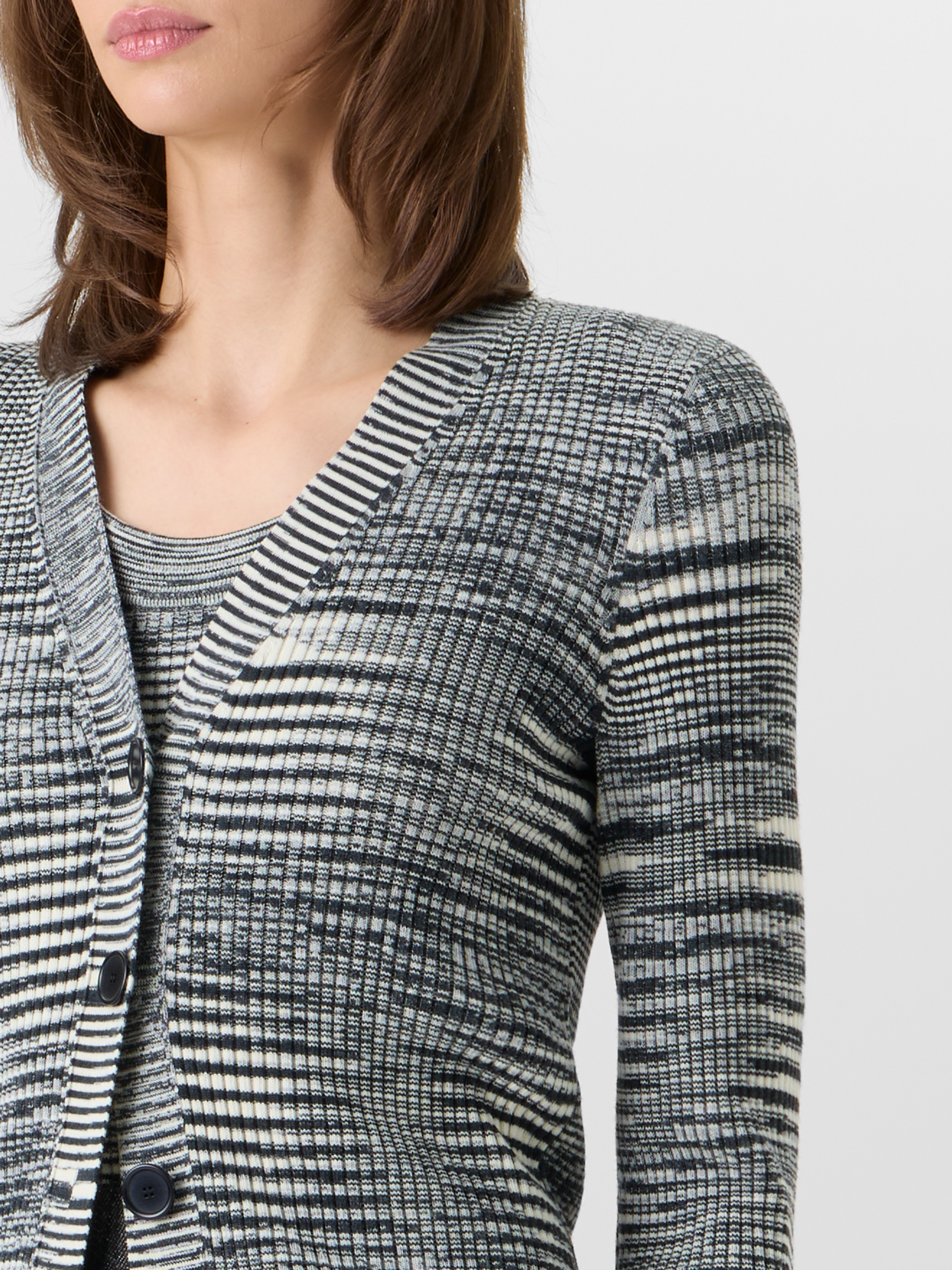 Designer Long-Sleeve Merino Wool Knit Cardigan - grey 
