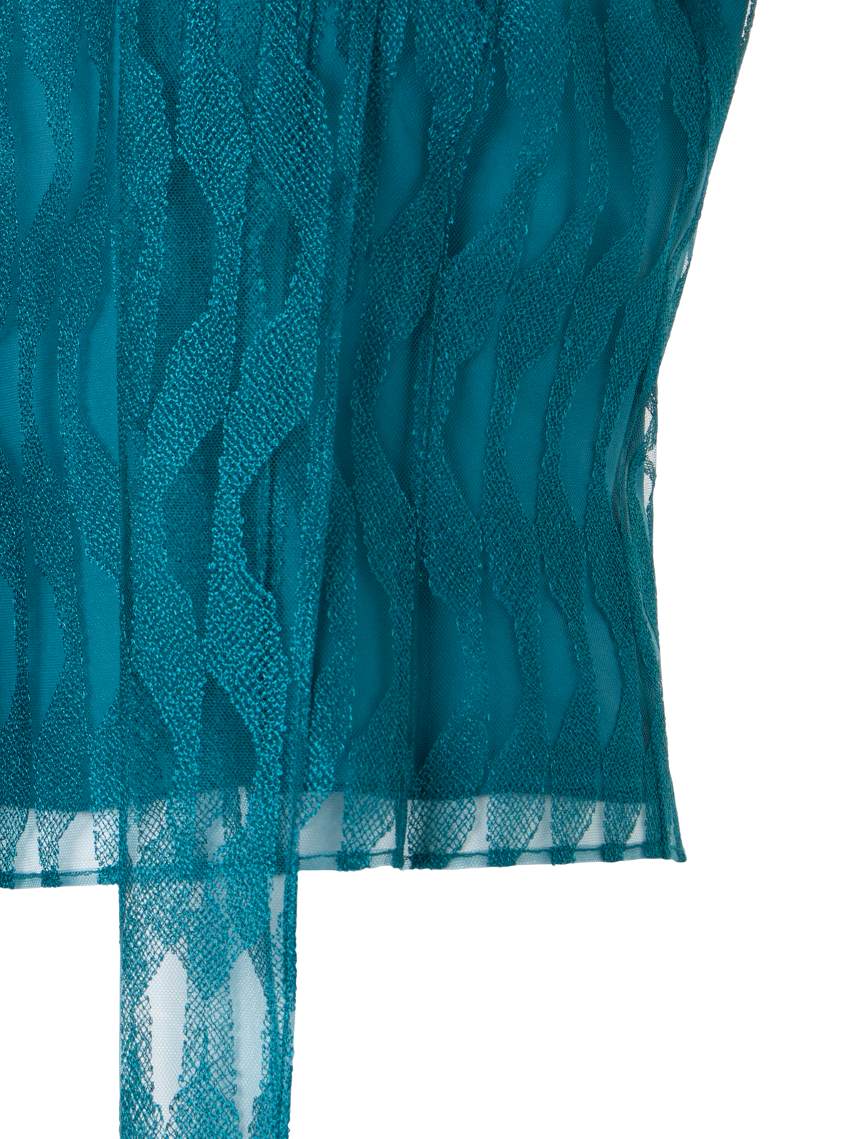 Designer Blouse in High Plains Embroidery on Tulle - blue