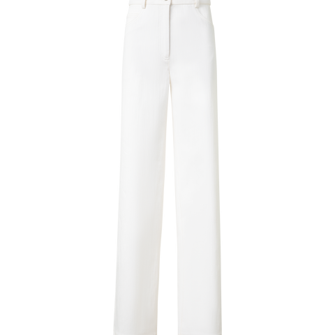 Wide Cotton Denim Stretch Pants