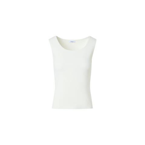 Fitted Viscose Blend Knit Tank Top
