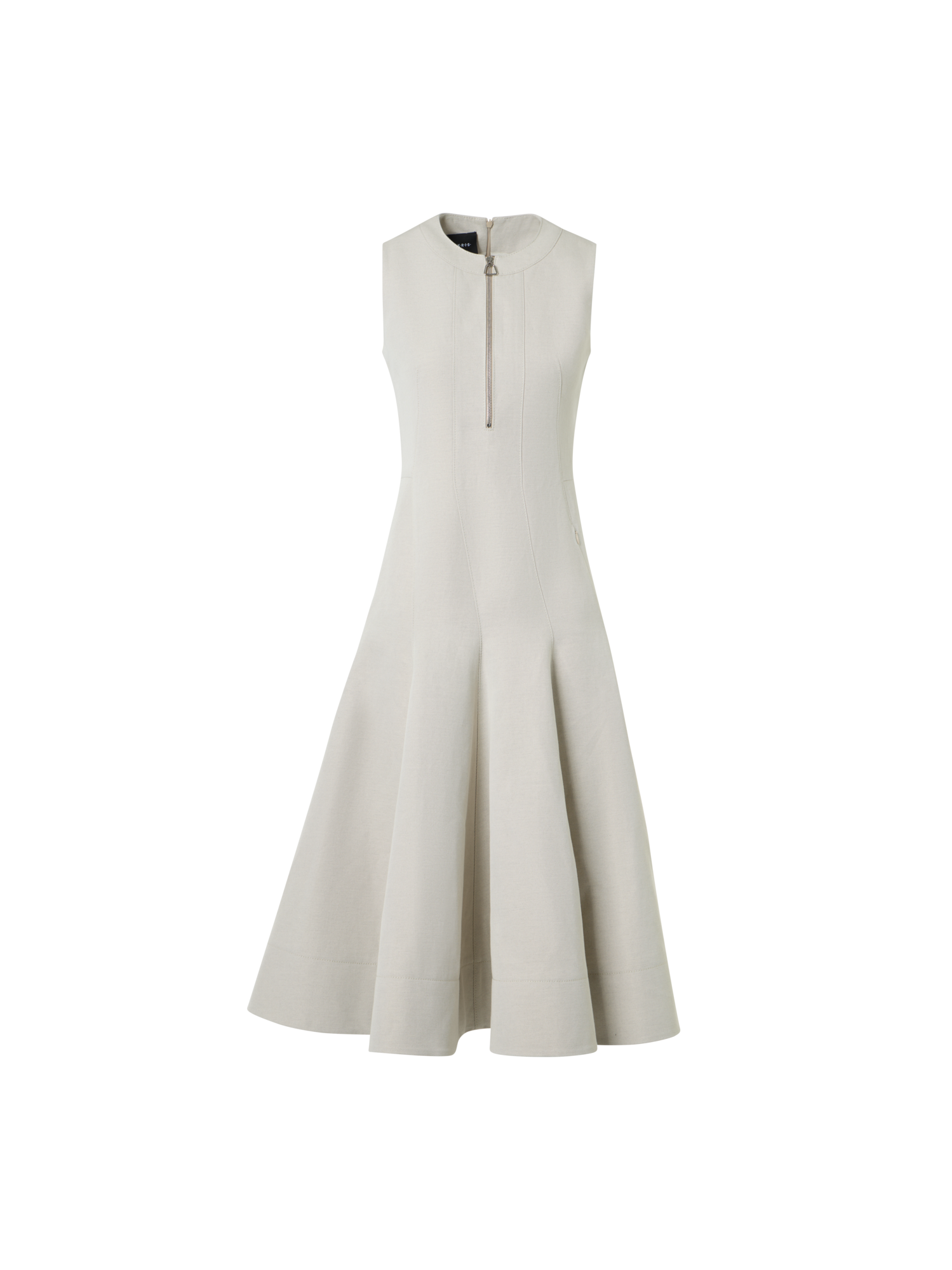 Fit-and-Flare Cotton Midi Dress with Bow Pure White / 12 Fit-and-Flare Cotton Midi Dress with Bow Pure White / 12