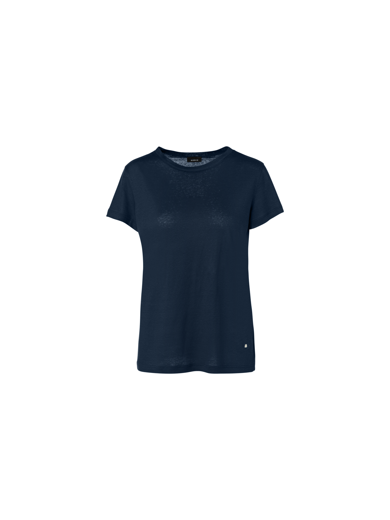 Designer Linen Jersey T-Shirt - navy - blue