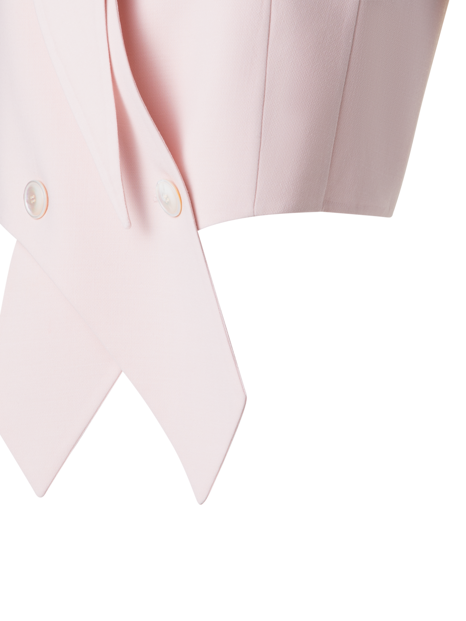 Designer Asymmetrical Gilet in Wool Double-Face - pastel - pink