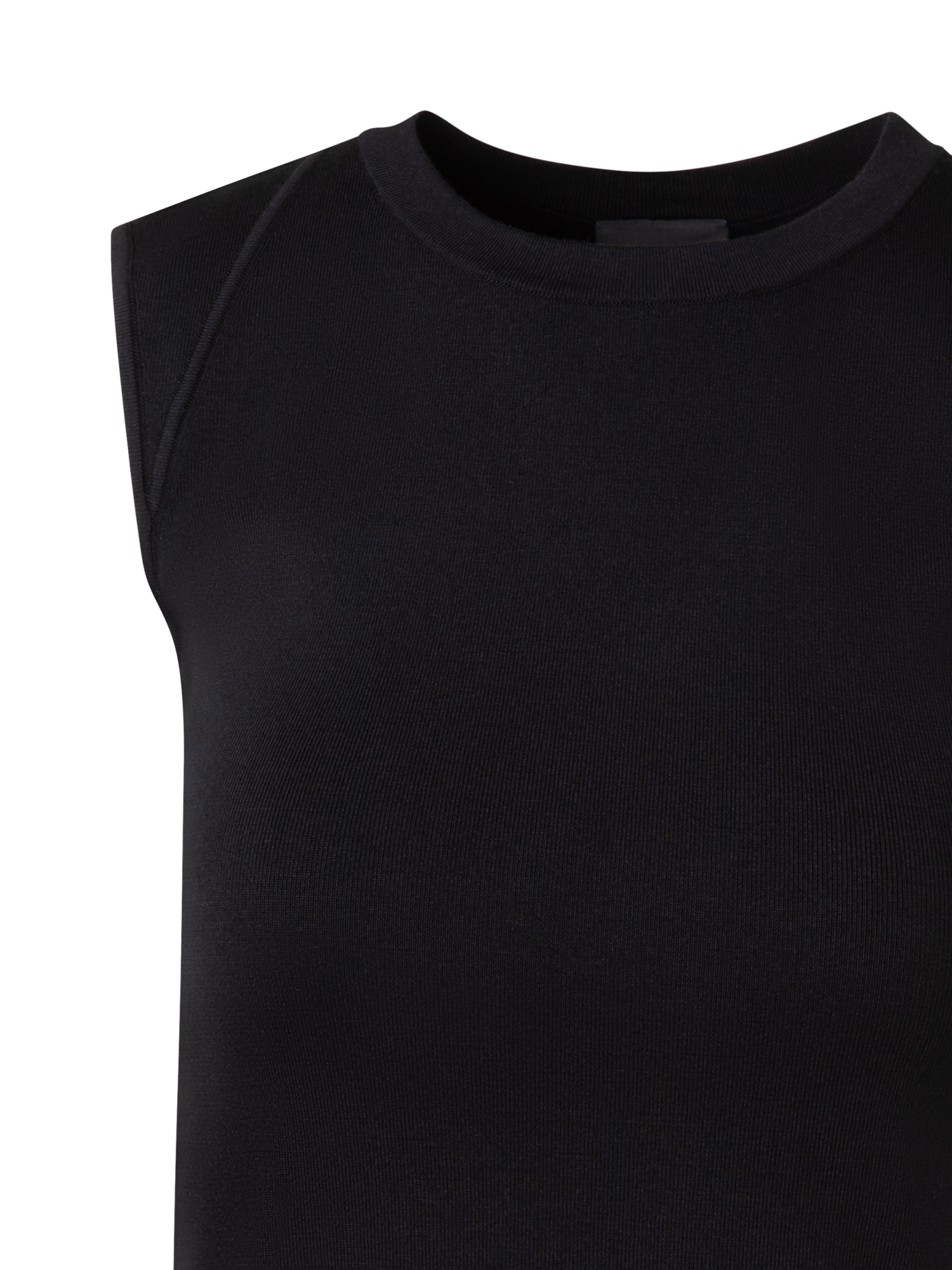 Designer Sleeveless Knit Top in Silk Stretch - black