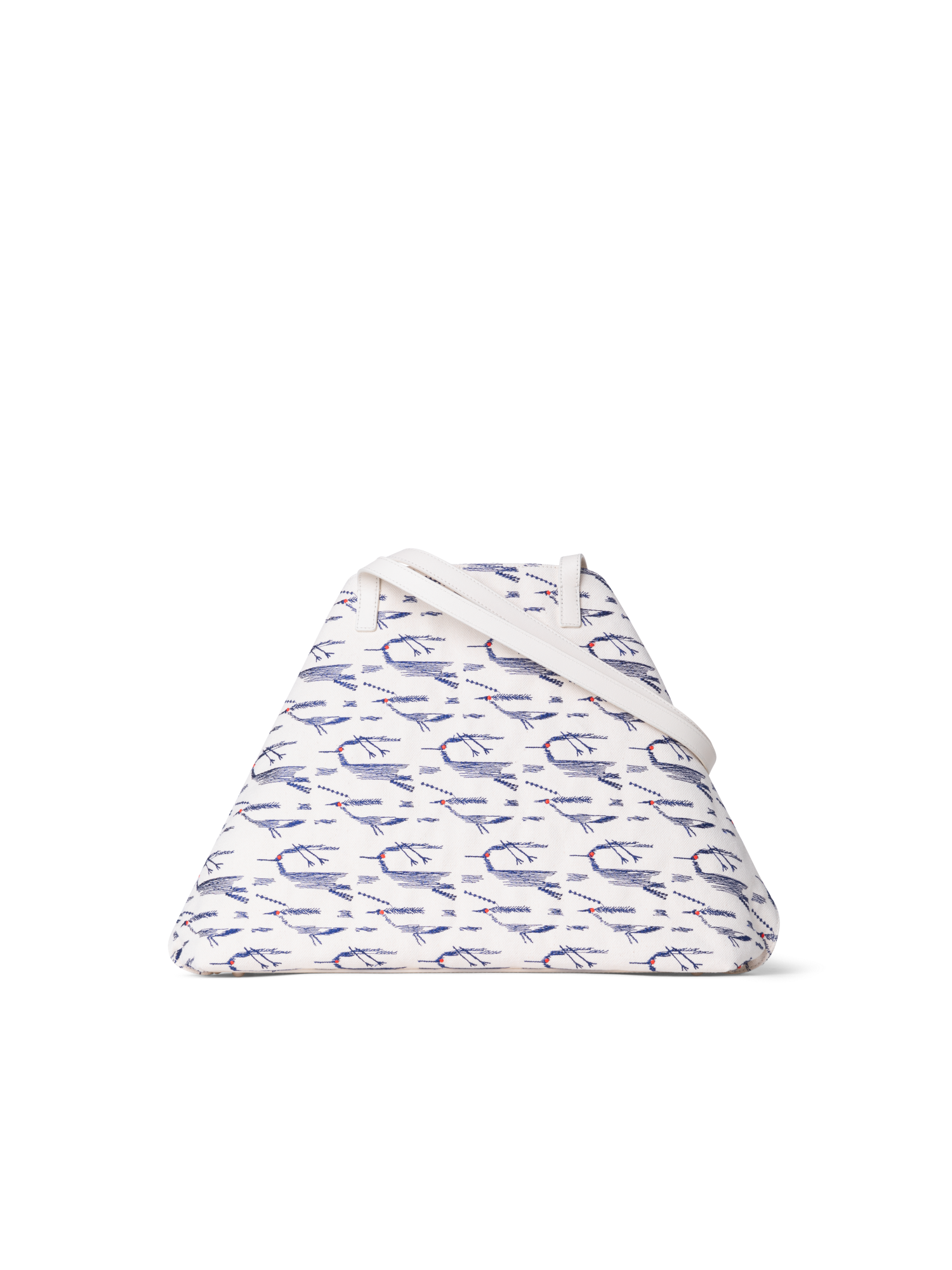 Designer Ai Medium Shoulder Tote - white - blue - multicolor - ecru