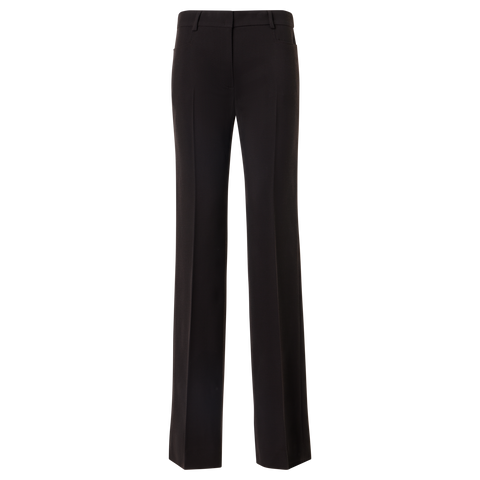 Wool Tricotine Pants with Front Piping