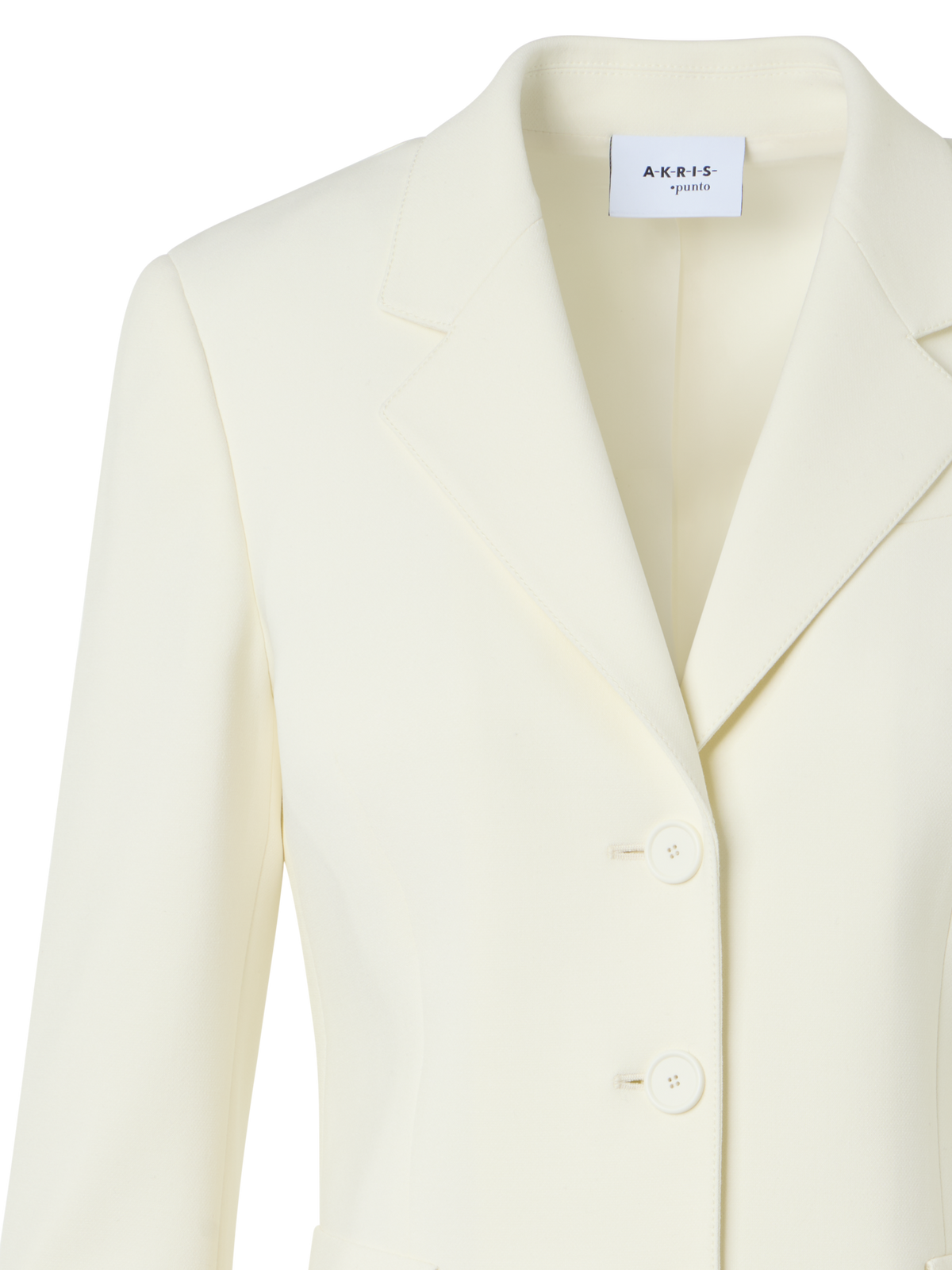 Designer Pebble Crêpe Three-Button Blazer - ecru