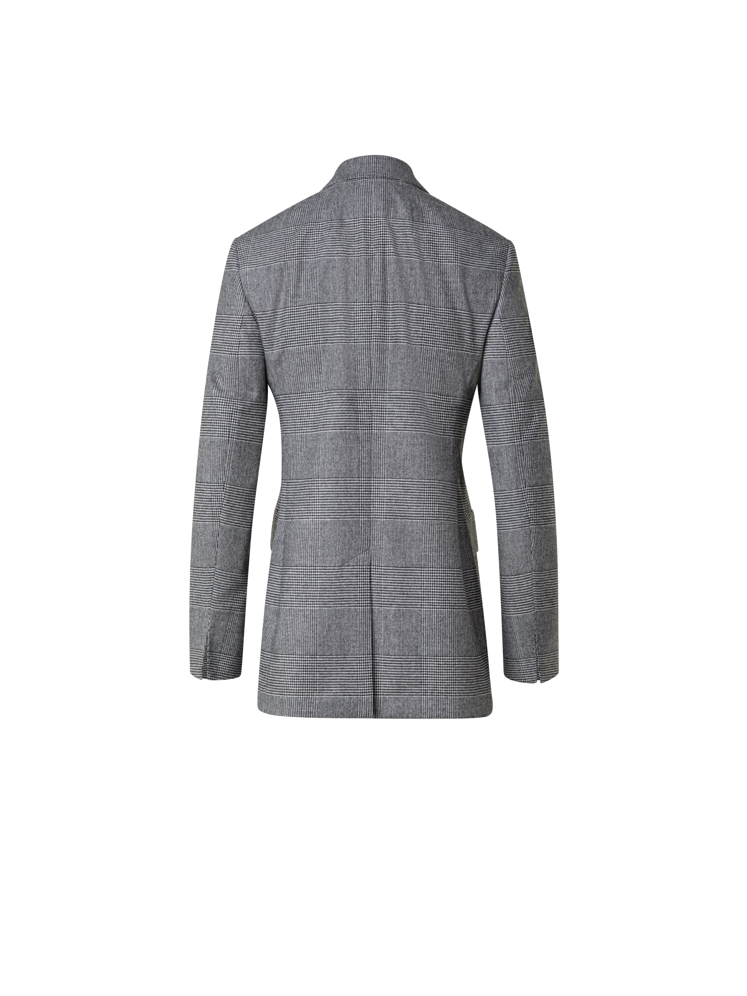 Designer Prince of Wales Checked Jacket in Wool Cashmere - black