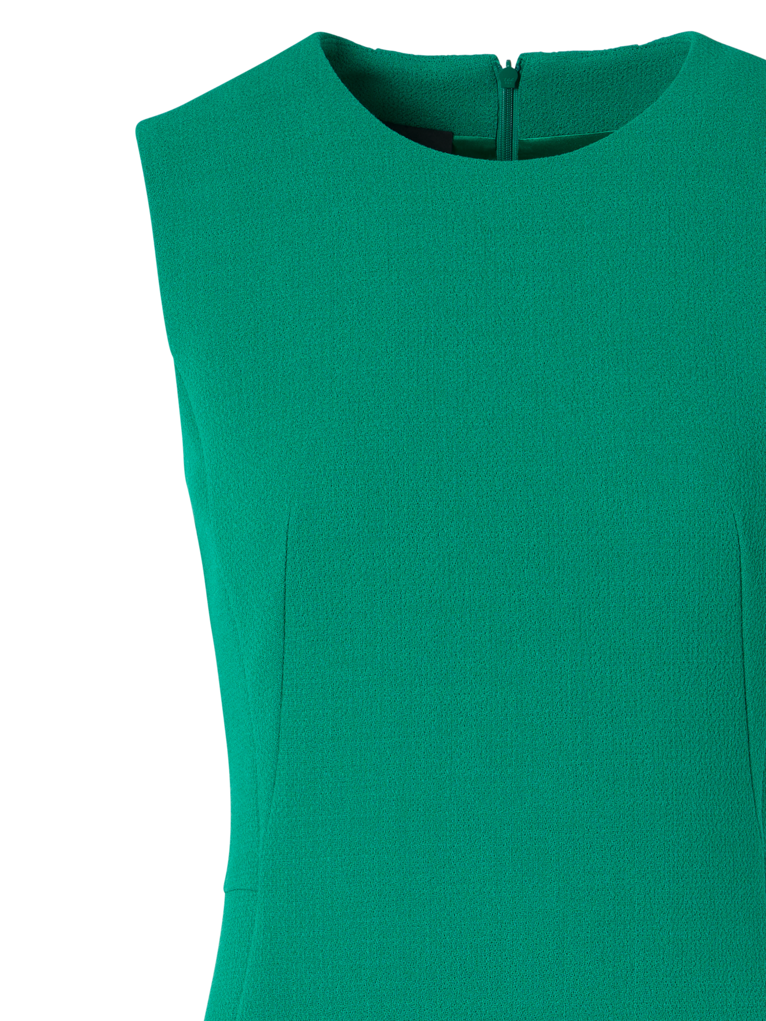 Designer Sleeveless Wool-Crêpe Double-Face Sheath Dress - green