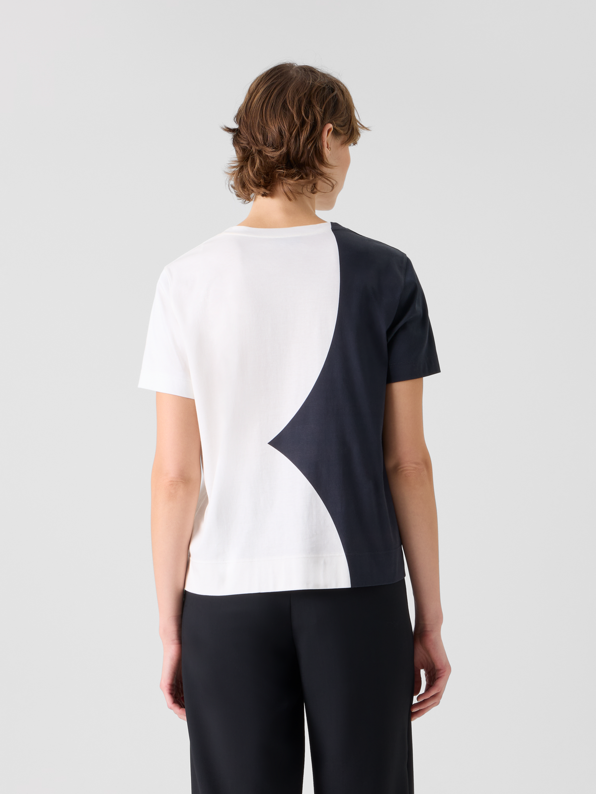 Designer Relaxed Cotton T-Shirt with Cloud Print - multicolor #editorial