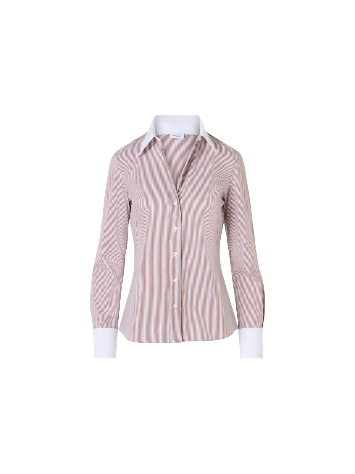 Designer Microstripe Stretch Cotton Poplin Blouse - multicolor