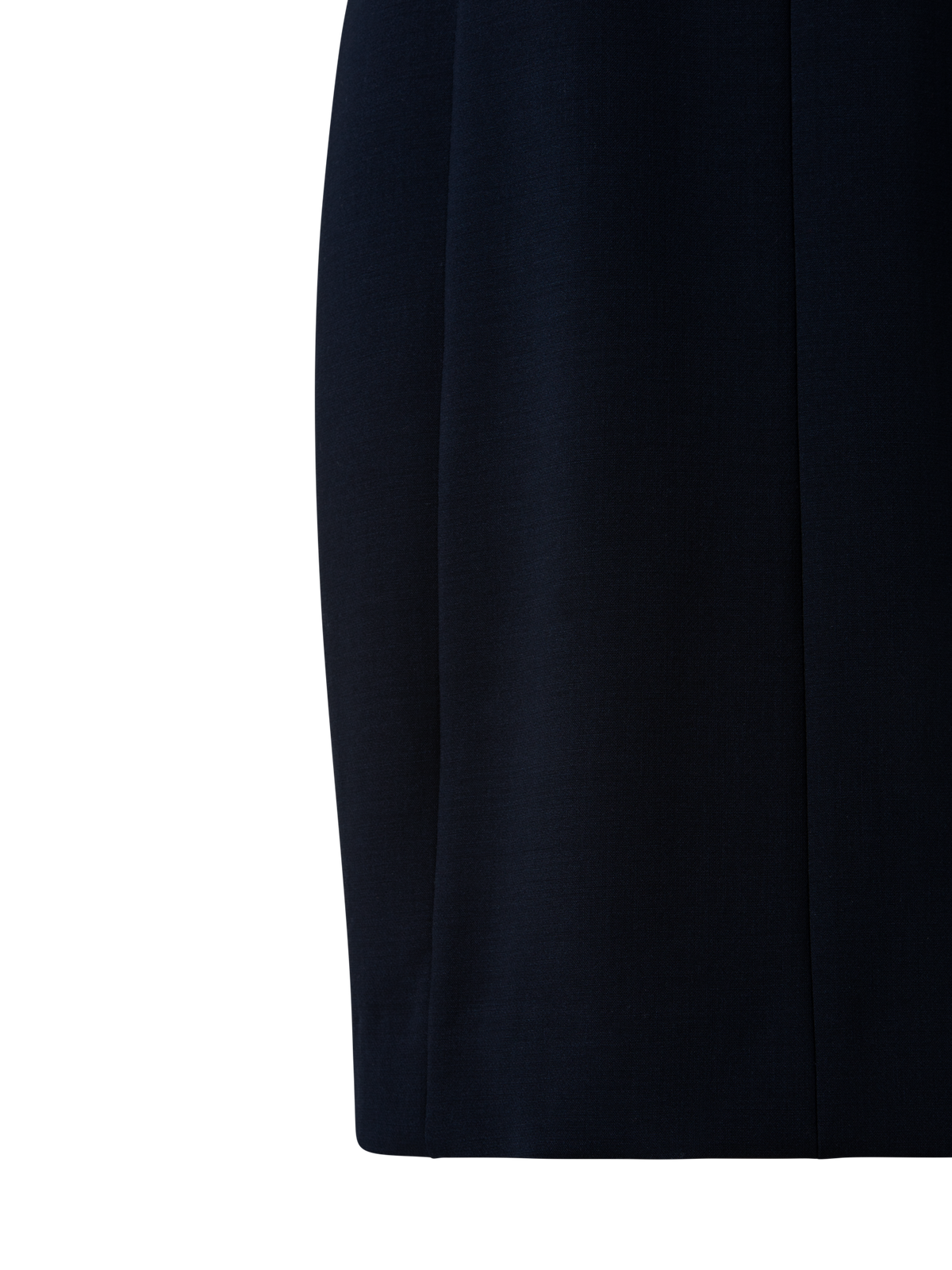 Designer Sleeveless V-Neck Wool Double-Face Sheath Dress - navy - blue