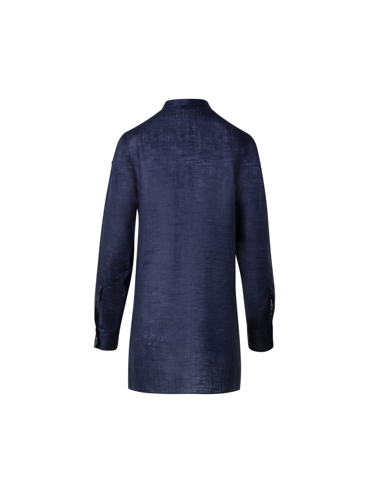 Designer Oversized Linen Tunic Blouse - navy - blue