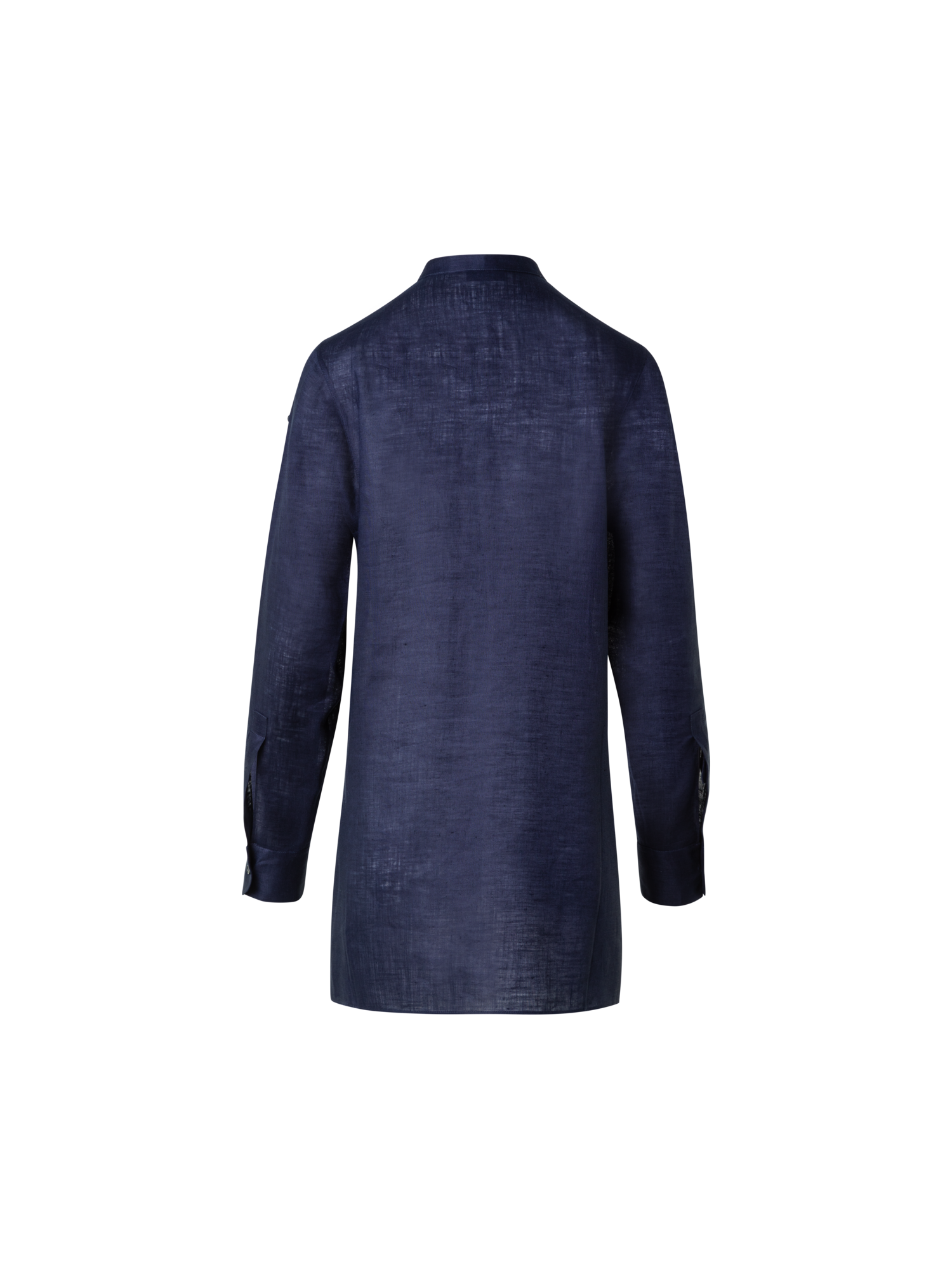 Designer Oversized Linen Tunic Blouse - navy - blue
