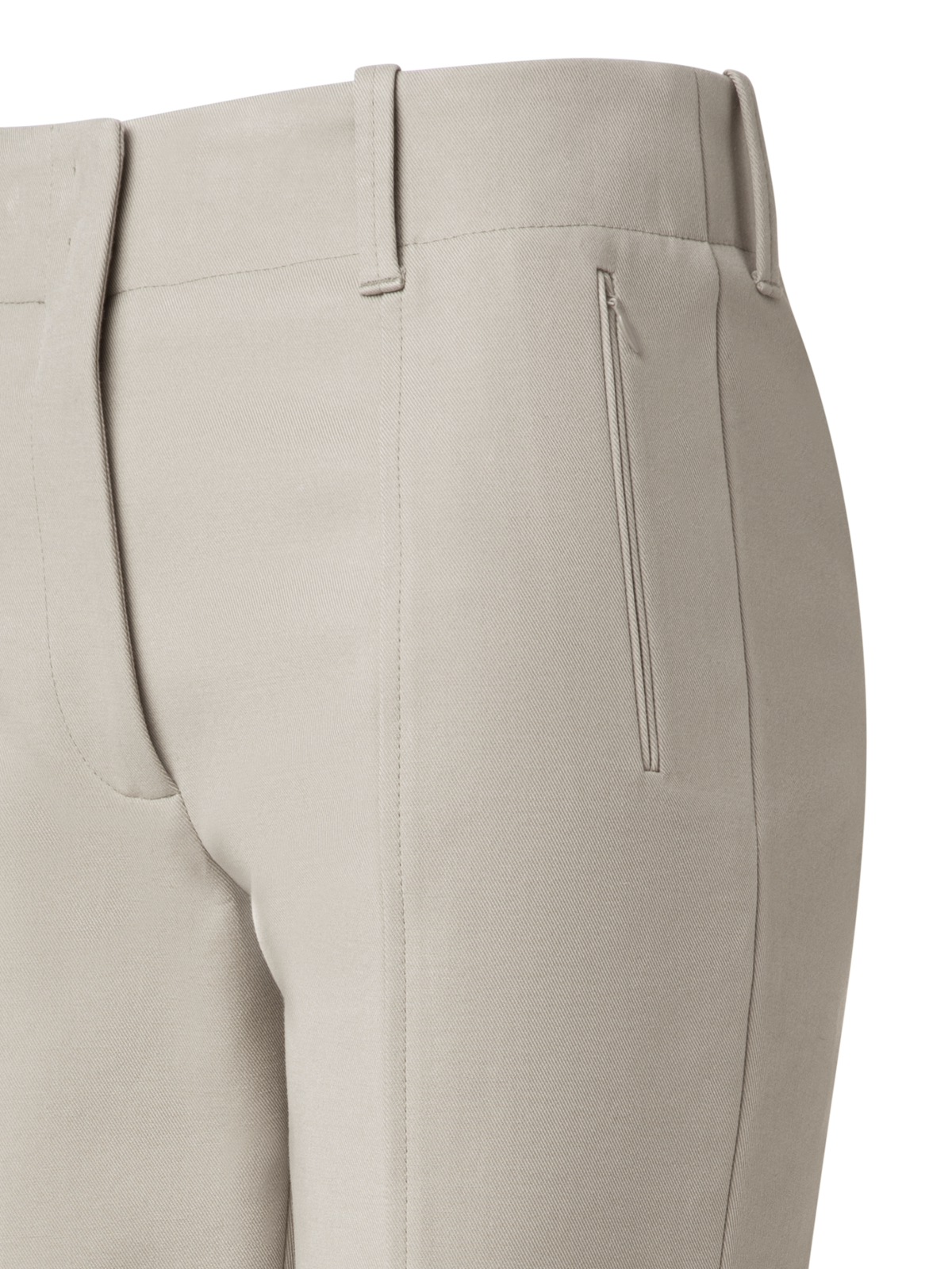 Designer Slim Cotton Wool Gabardine Pants - neutral - pastel - beige