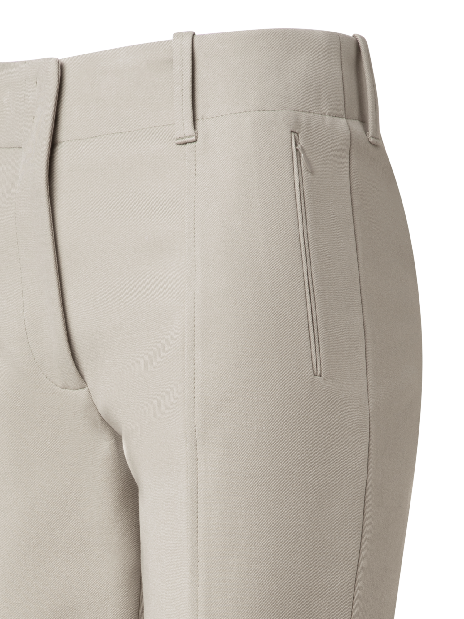 Designer Slim Cotton Wool Gabardine Pants - neutral - pastel - beige