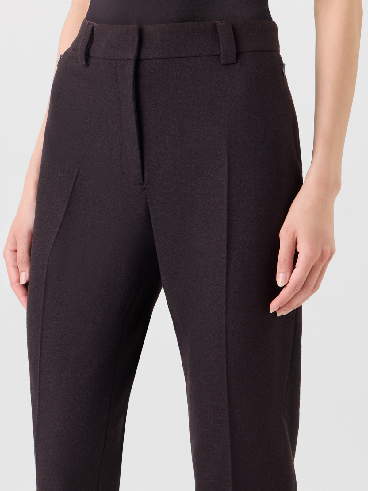 Designer Cuffed Tapered Flannel Pants 