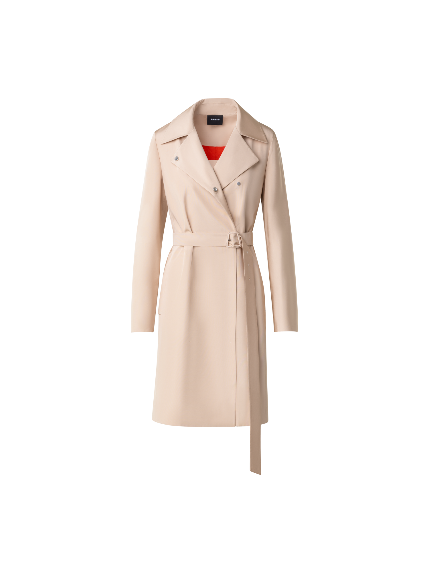 Designer Water Repellent Silk Trench Coat - neutral - beige