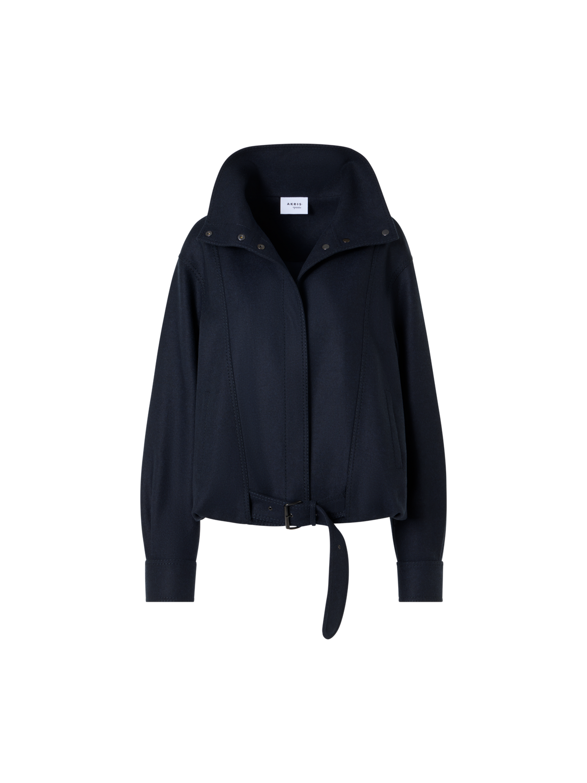 Designer Blouson in Heavy Wool Flannel - blue - navy