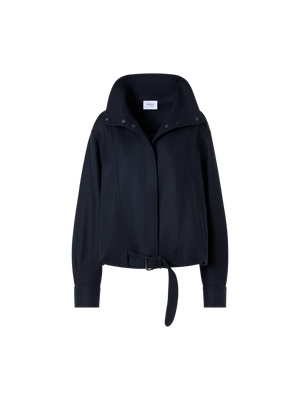 Designer Blouson in Heavy Wool Flannel - blue - navy