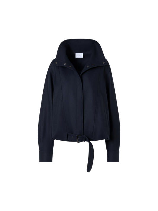 Designer Blouson in Heavy Wool Flannel - blue - navy