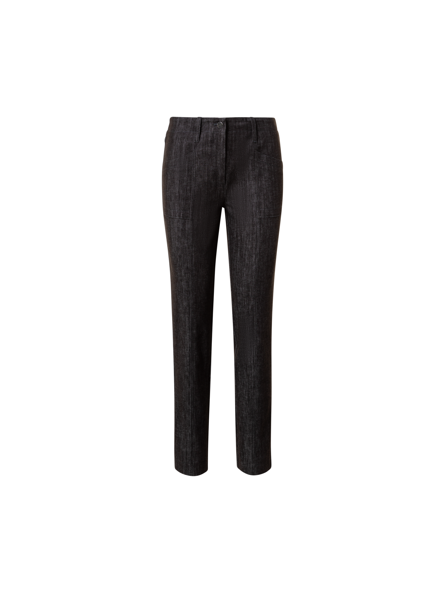 Designer Slim Cotton Denim Stretch Pants - brown
