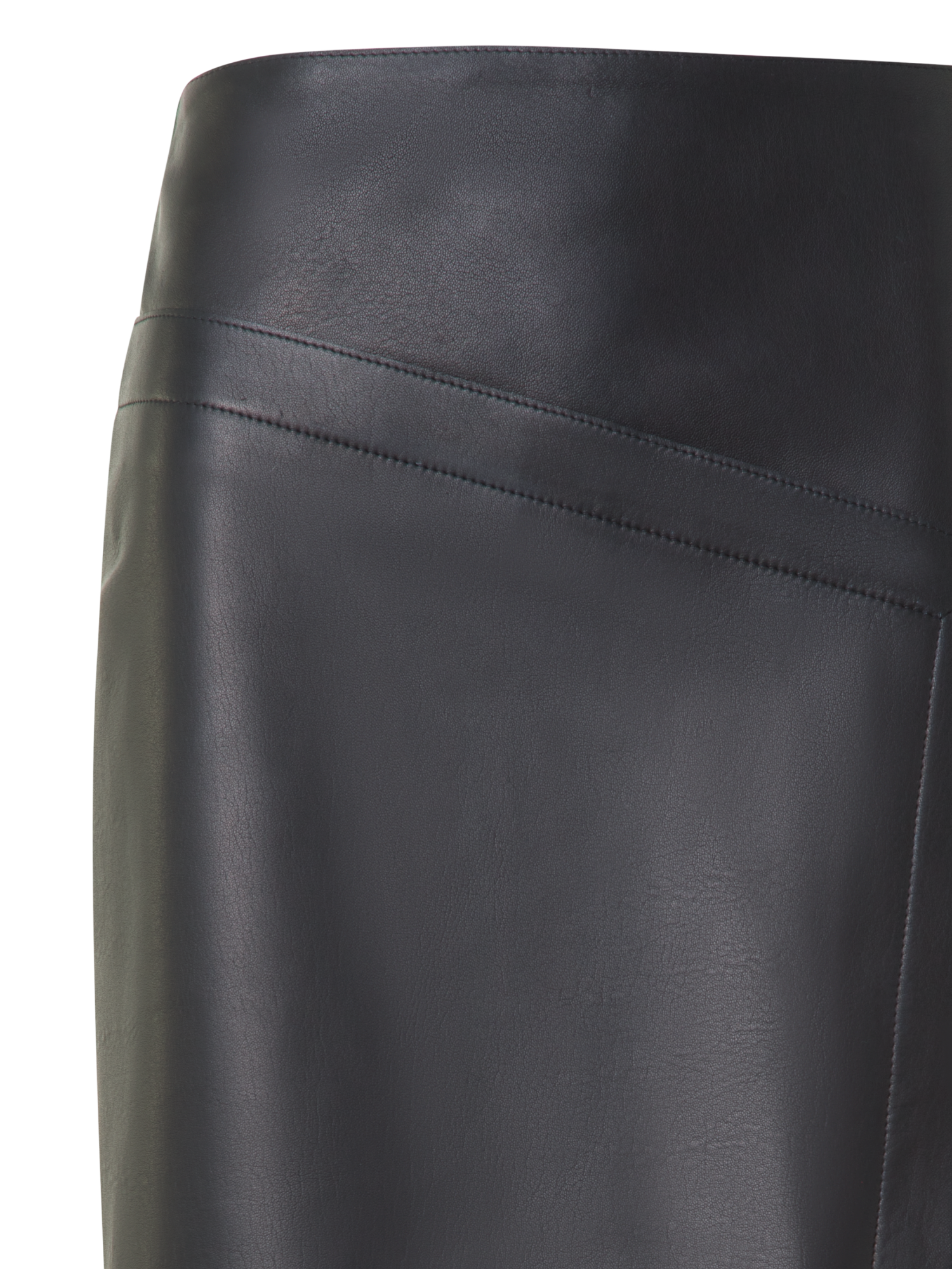 Designer Asymmetrical Trapezoid Pencil Skirt in Leather - black - neutral