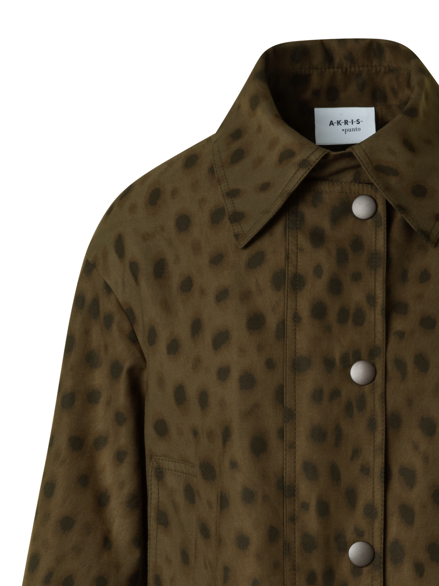 Designer Short Techno Parka in Leopard Print - neutral - brown