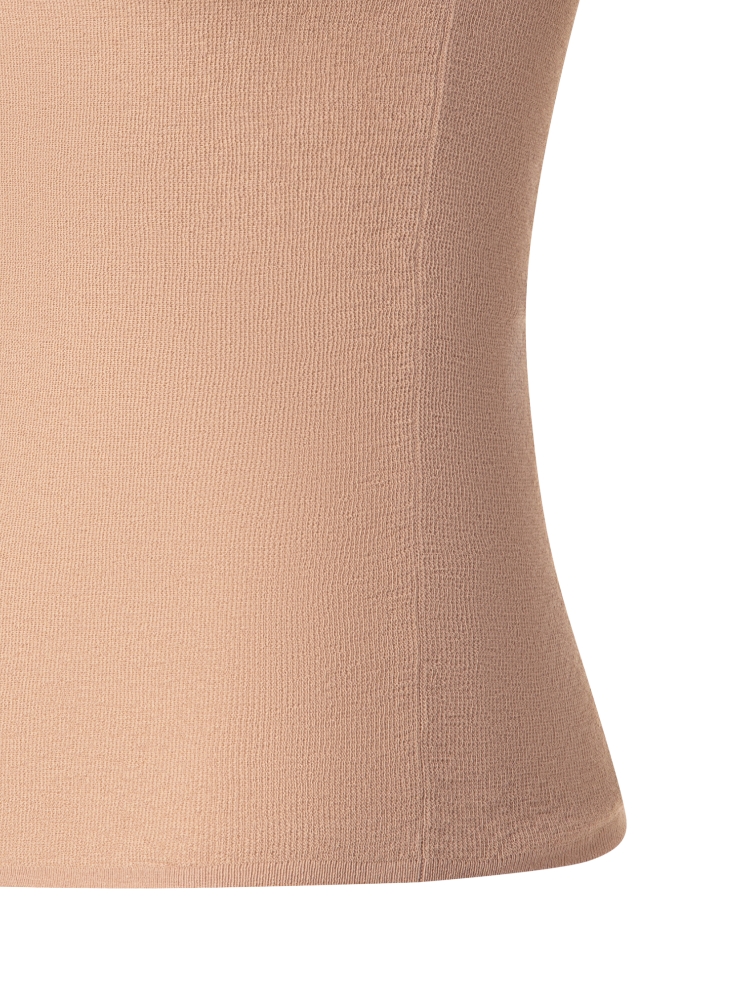 Designer Double Layered Knit Top in Sheer Cotton - neutral - pastel - beige