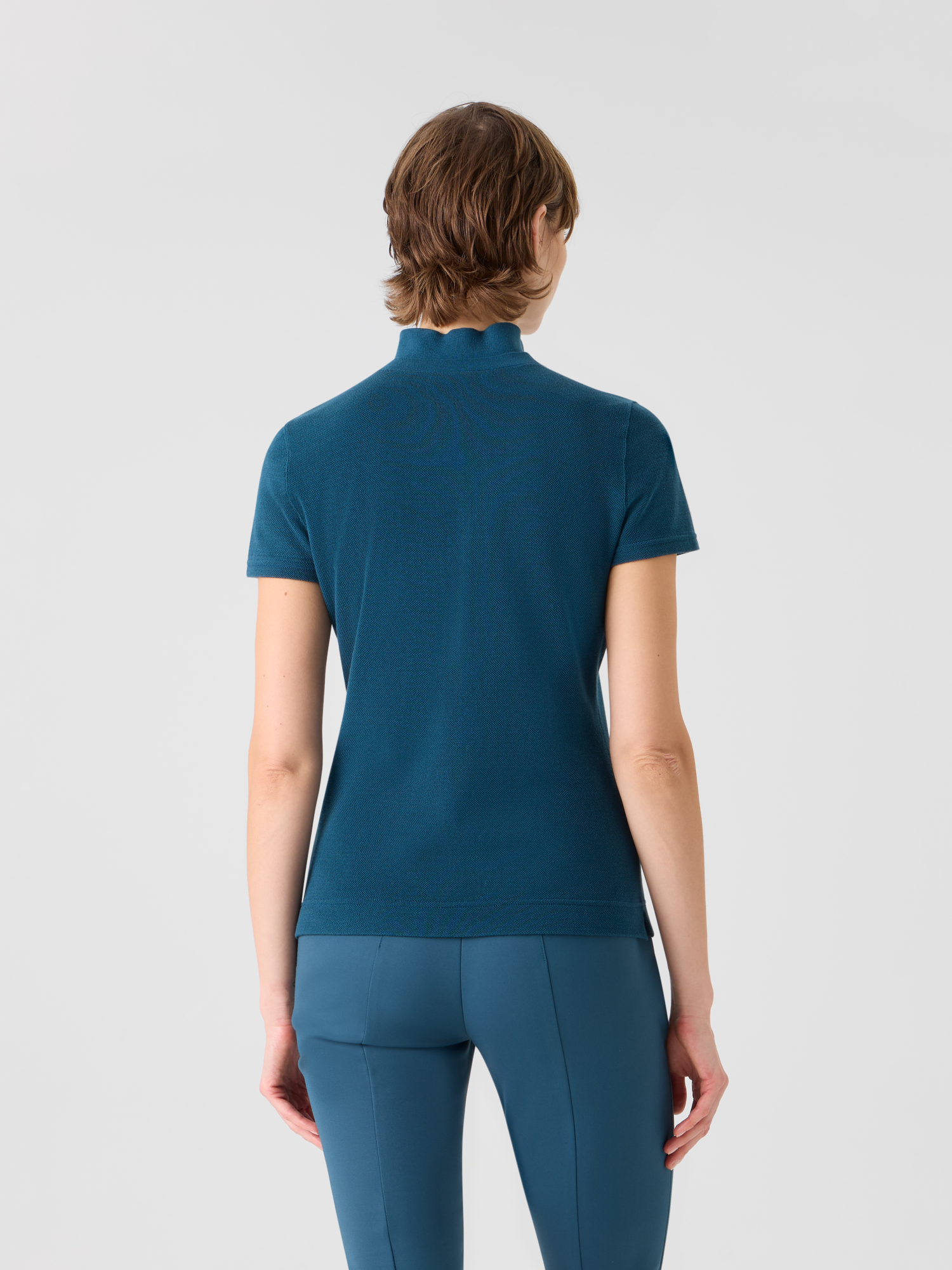 Designer Fitted Cotton Piqué Polo Shirt - green 