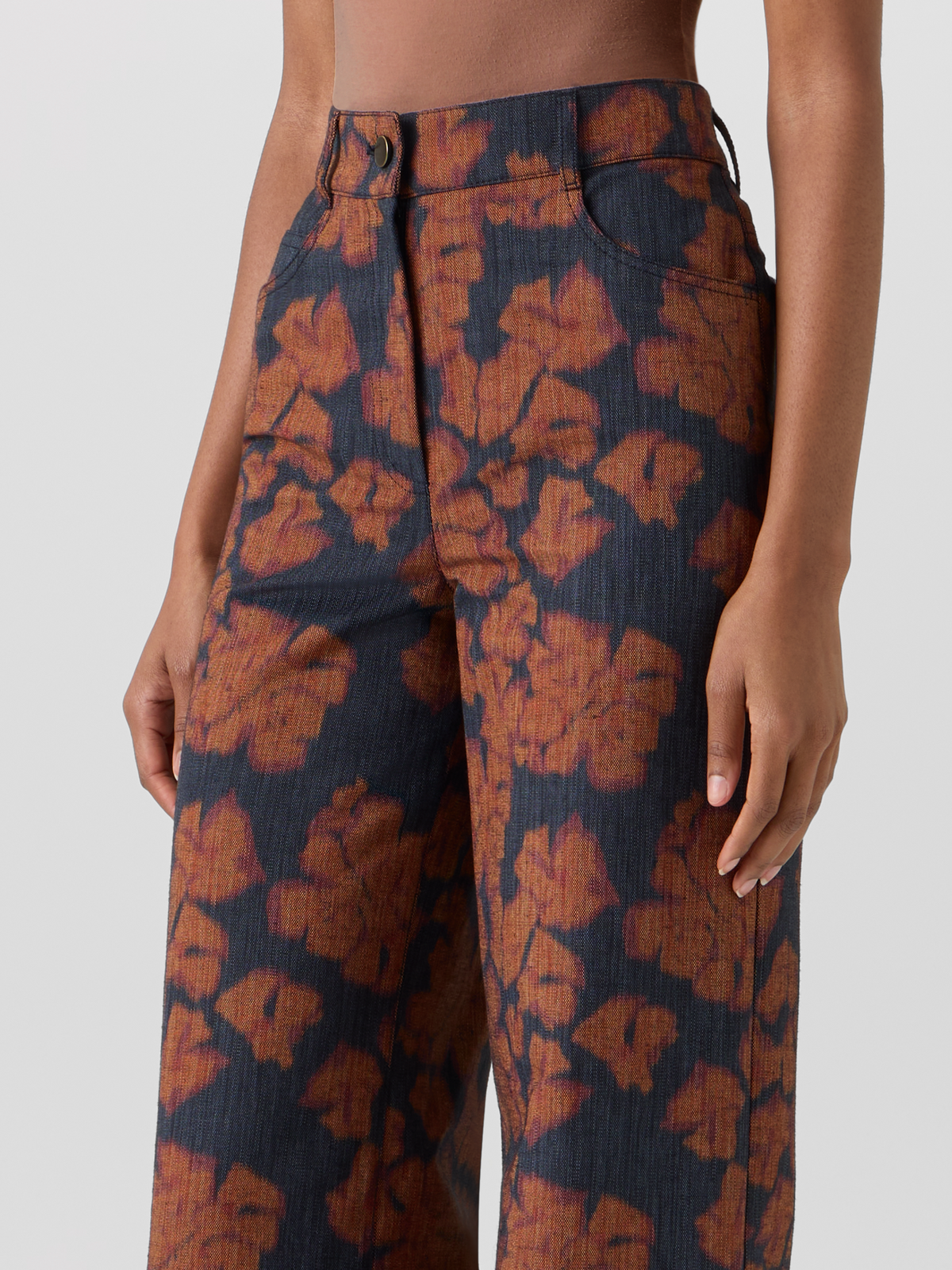 Designer Cooper Wide-Leg Pants in Cotton-Canvas - multicolor #editorial