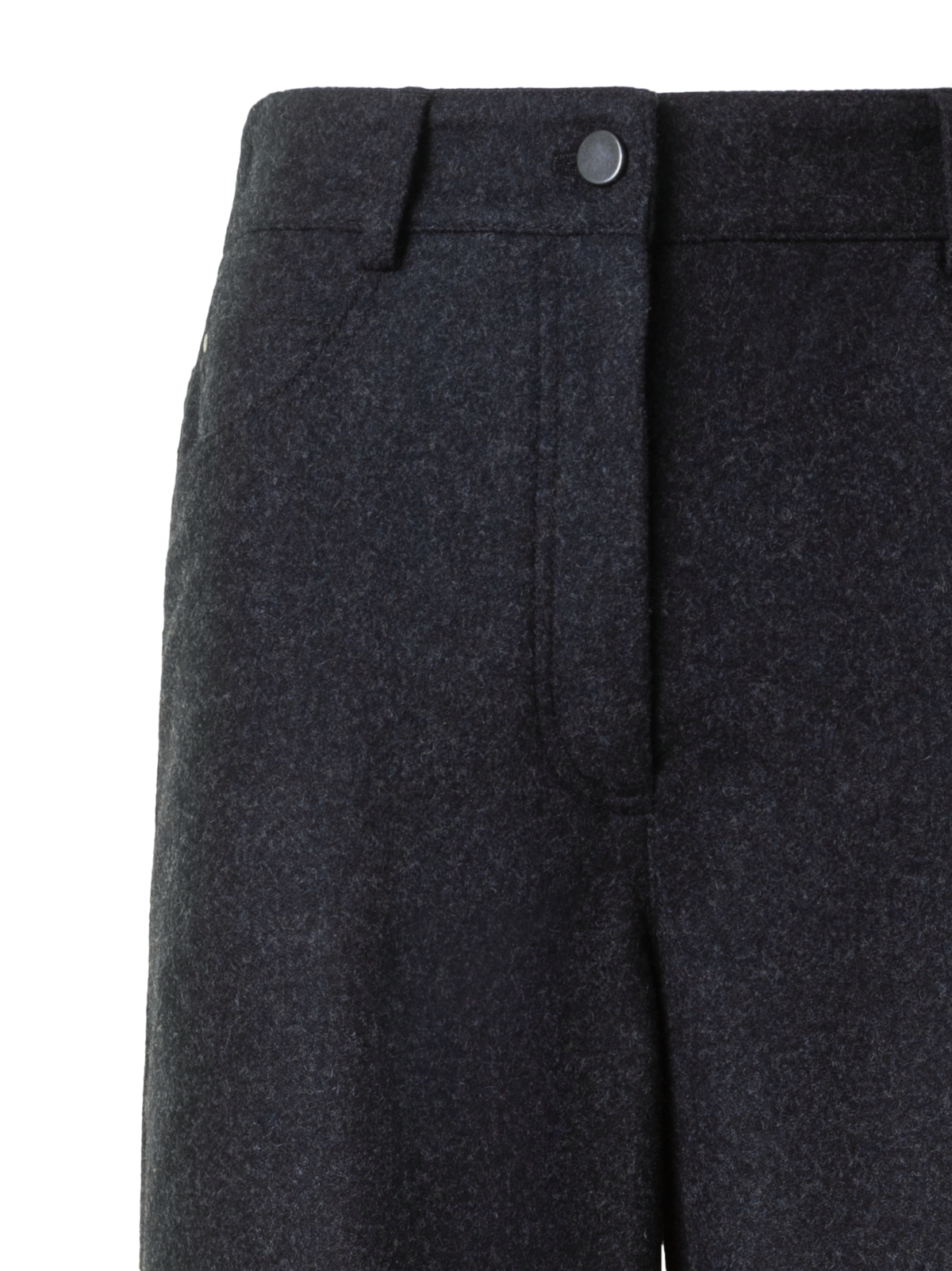 Designer Wide Heavy Wool Flannel Pants - neutral - grey