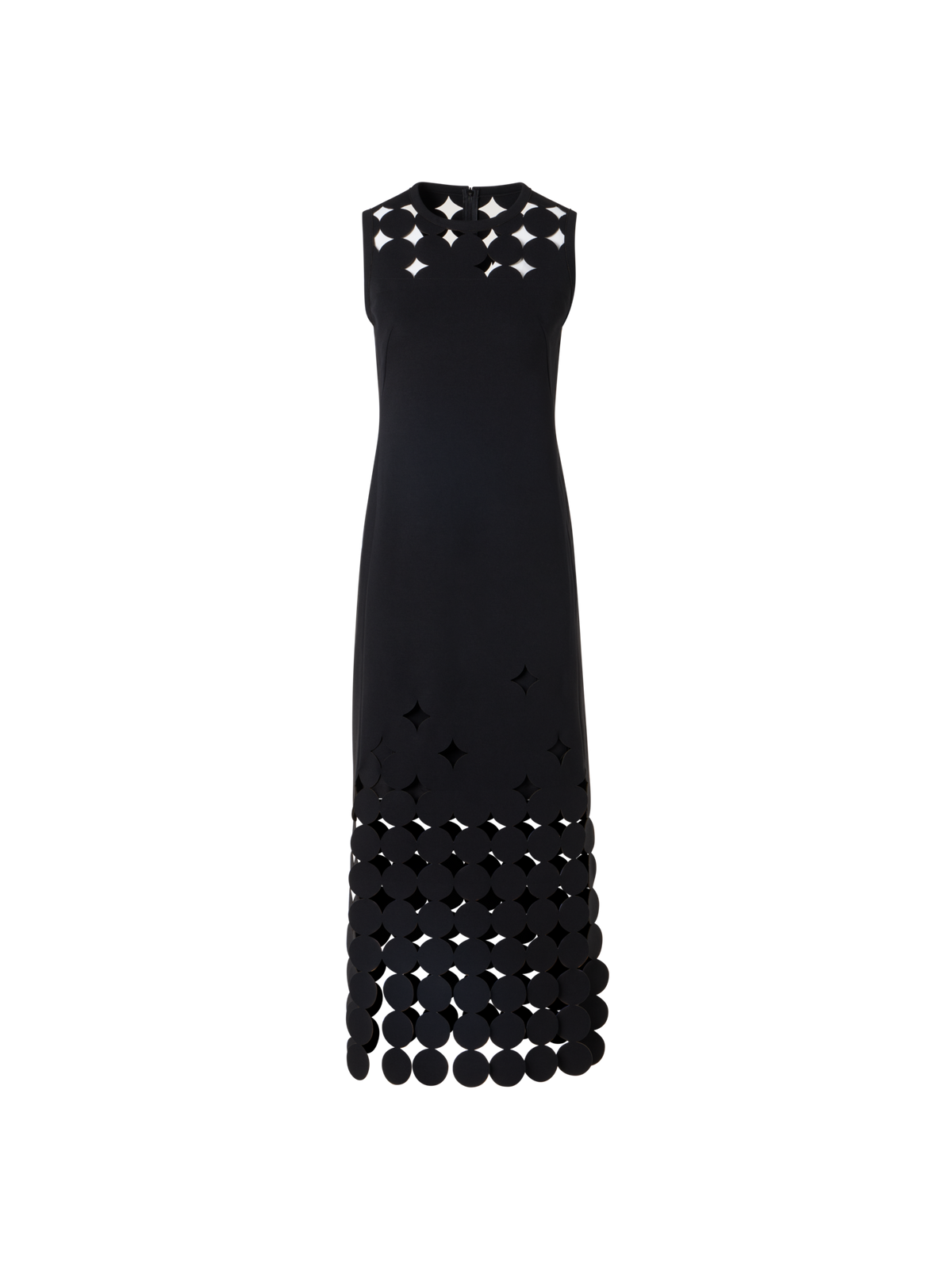 Designer Dropping Dot Cut-Out Jersey Dress - black