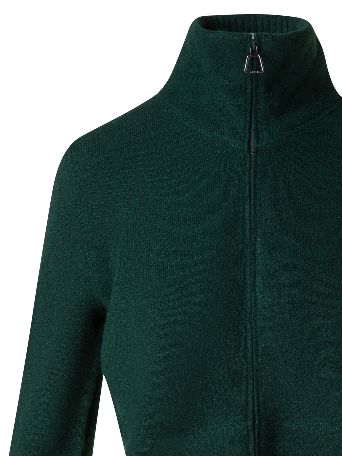 Designer Cardigan in Cashmere Pique Knit  - green