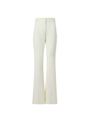 Designer Bootcut Pebble Crêpe Pants - ecru