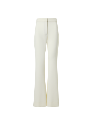 Designer Bootcut Pebble Crêpe Pants - ecru