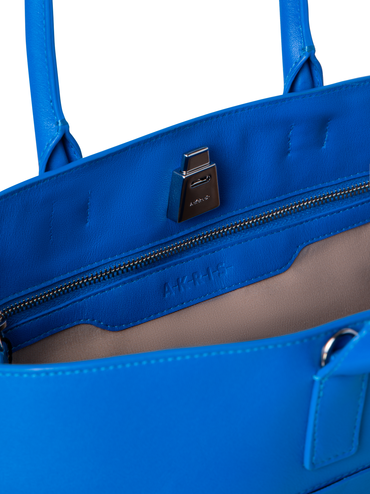 Designer Ai Small Top Handle Tote - blue