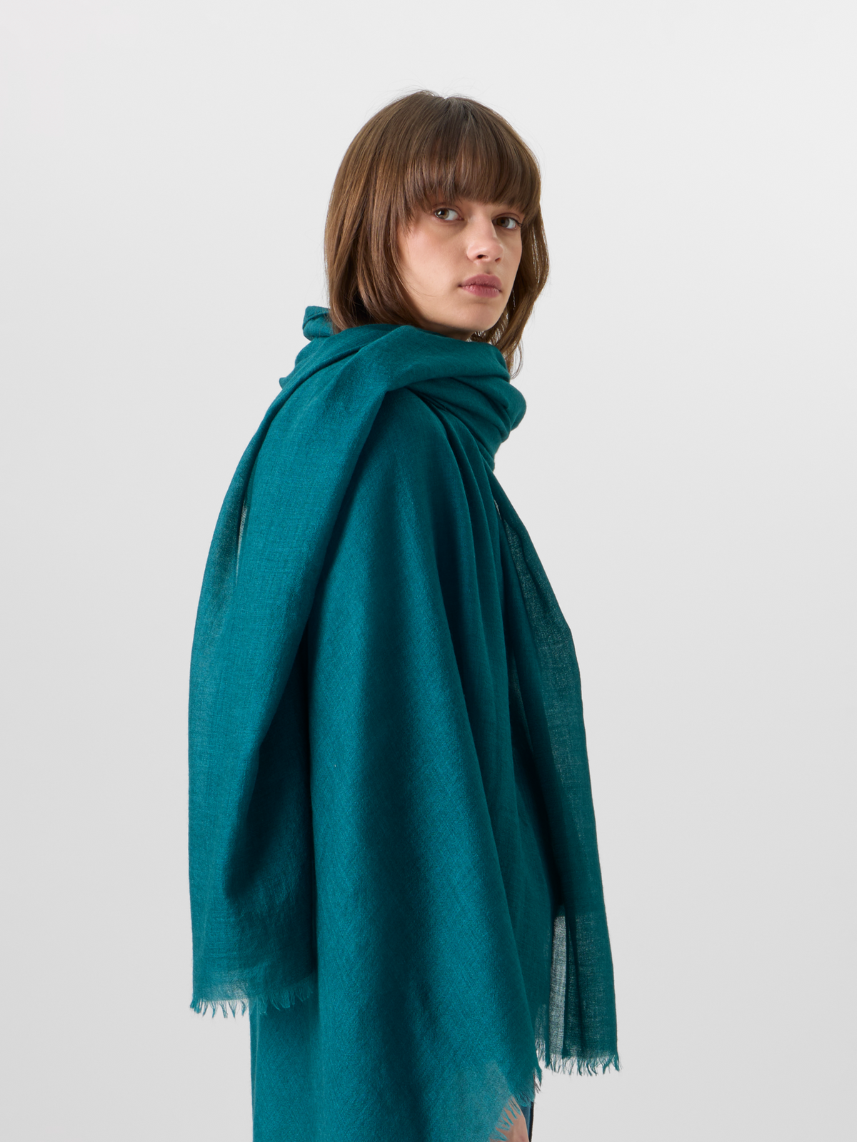 Designer Cashmere-Silk Scarf - green #editorial