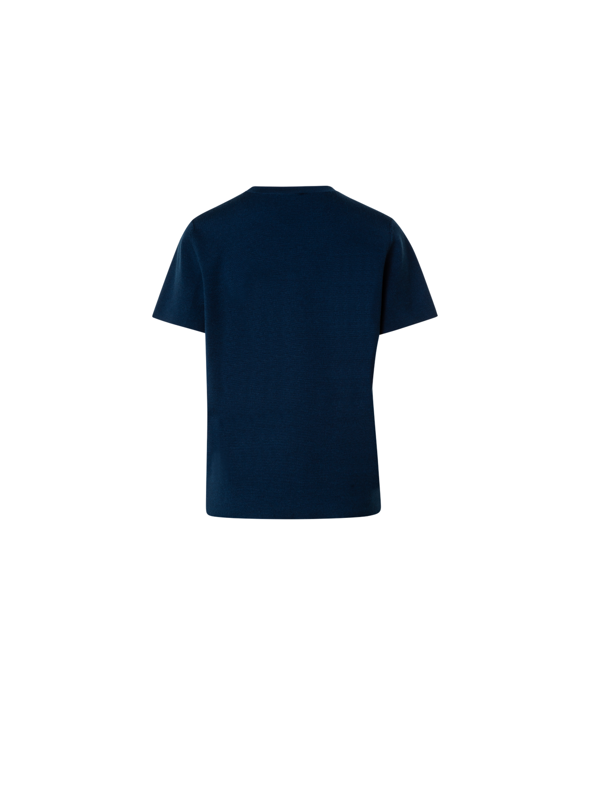 Designer Reversible Wool Silk Stretch Double-Face Top - navy - blue