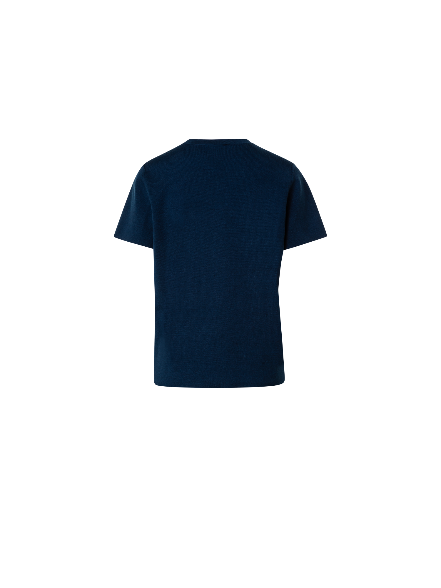 Designer Reversible Wool Silk Stretch Double-Face Top - navy - blue