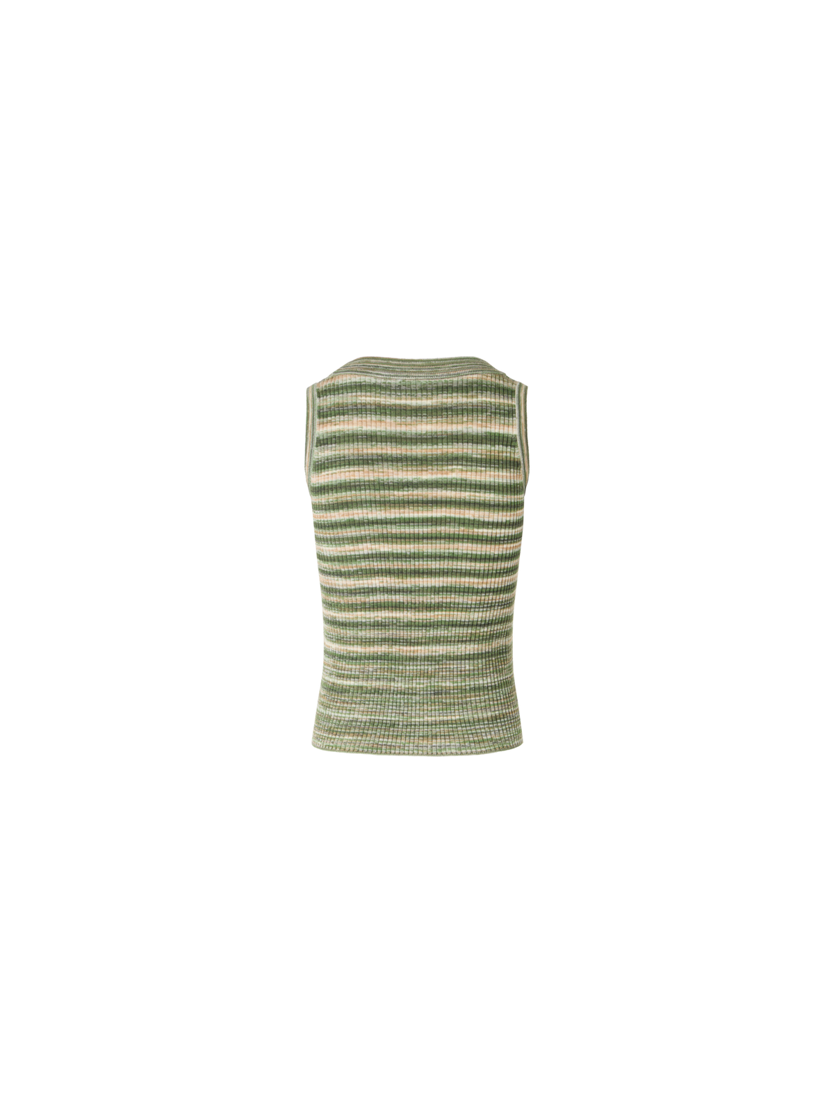 Designer Sleeveless Merino Wool Knit Top - green