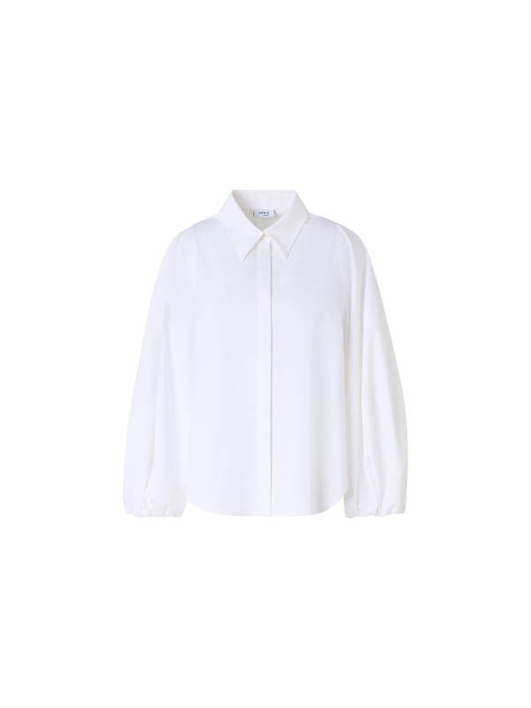 Designer Boxy Washed Cotton Satin Shirt Blouse - ecru