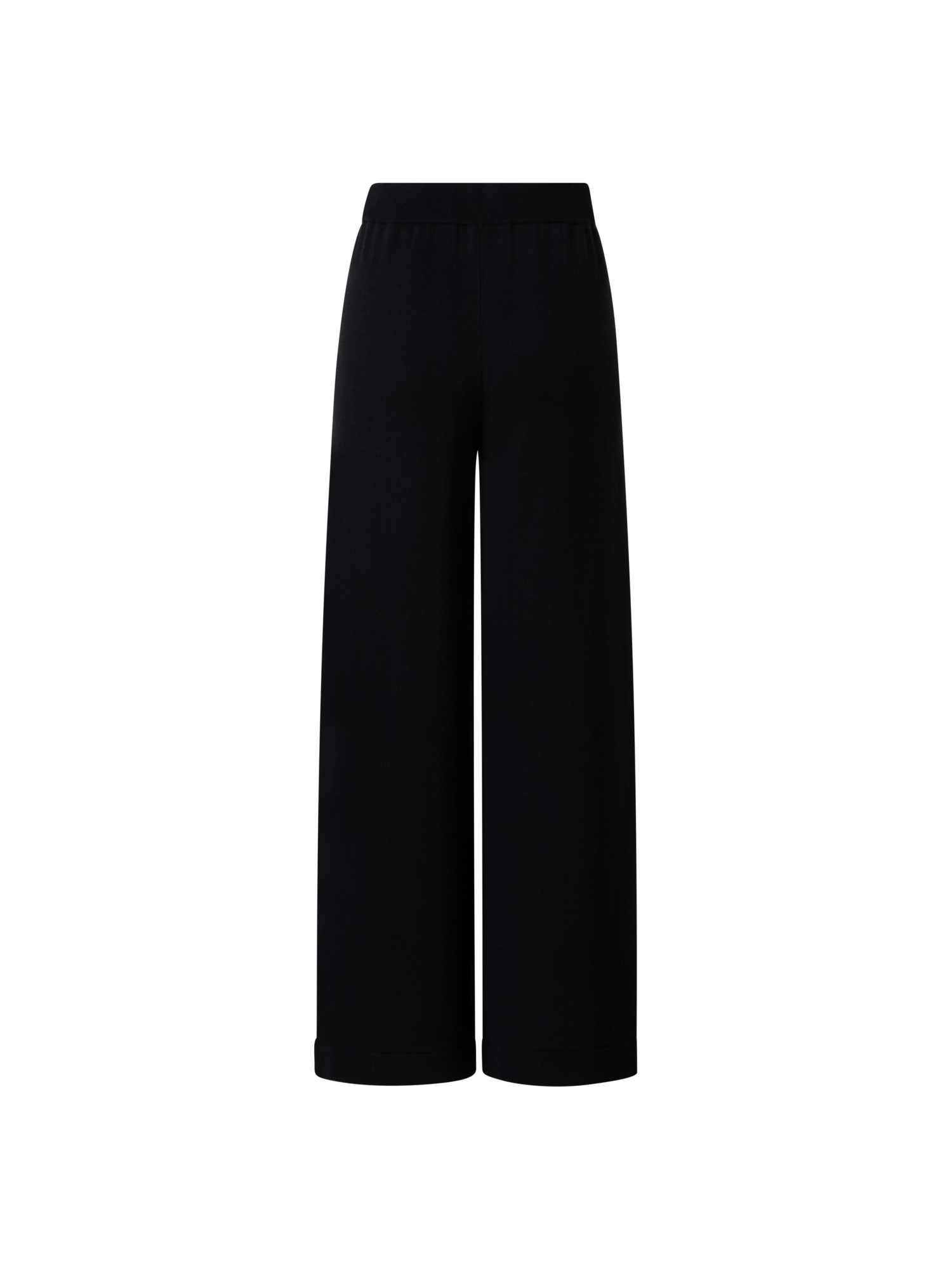 Designer Straight Wool Stretch Knit Pants - black