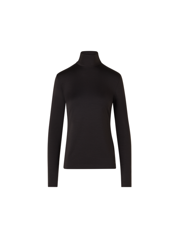 Designer Mock Neck Shirt in Modal Jersey - brown