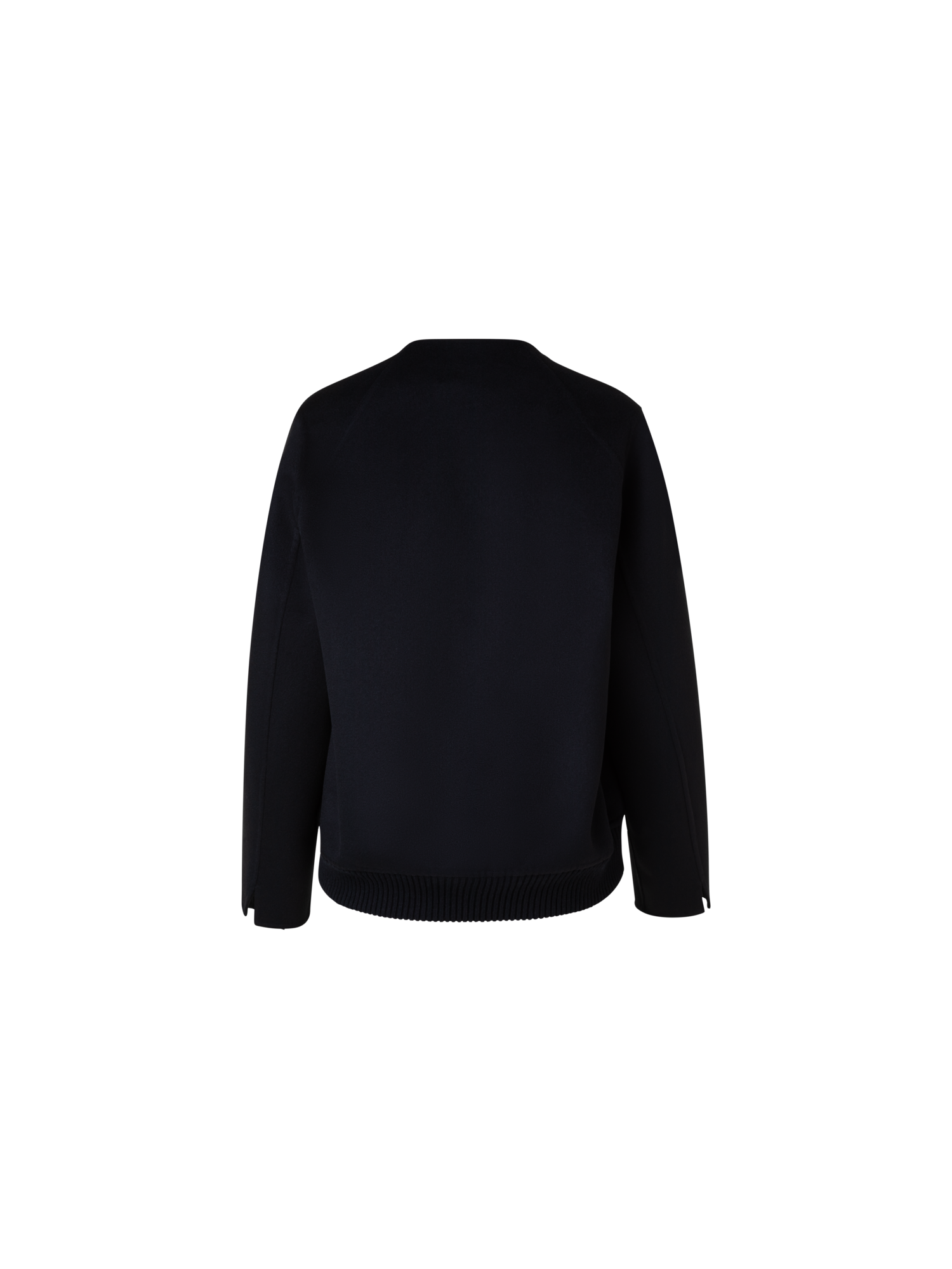 Designer Cashmere Double-Face Bomber Jacket - black