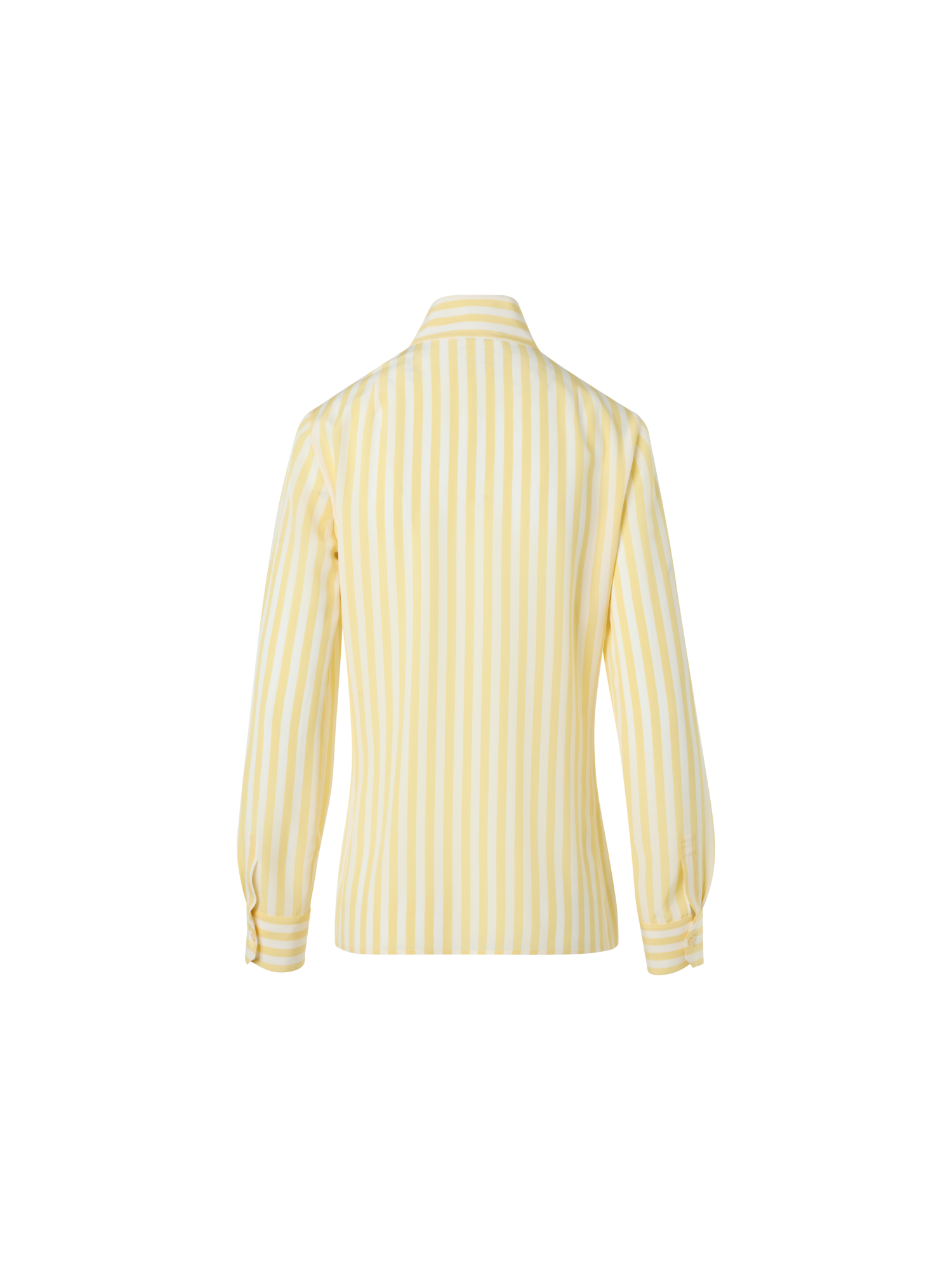 Designer Striped Silk Crêpe Tunic Blouse - multicolor - yellow